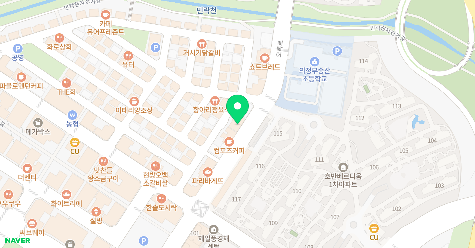 리샘 민락학원 위치