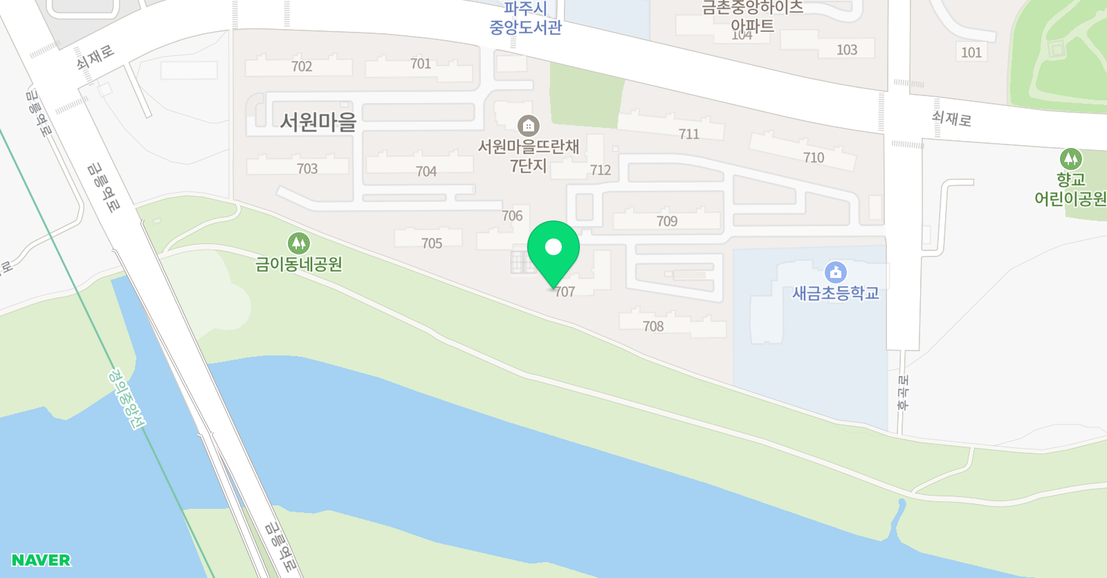 스마트해법 수학 파주서원마을7단지점 위치