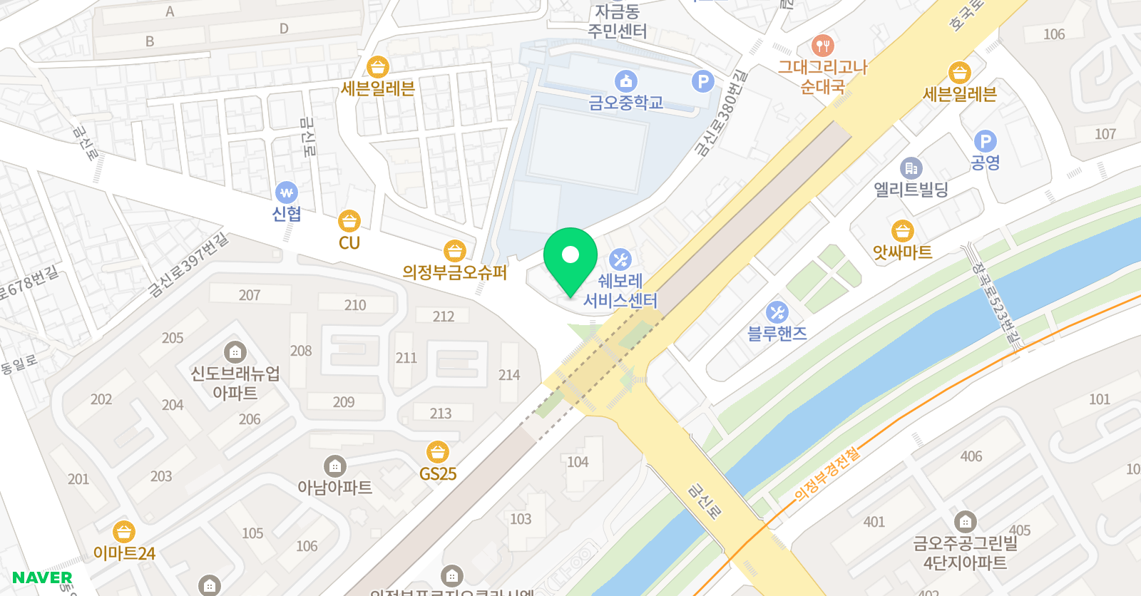 YB엘리트 학원 위치