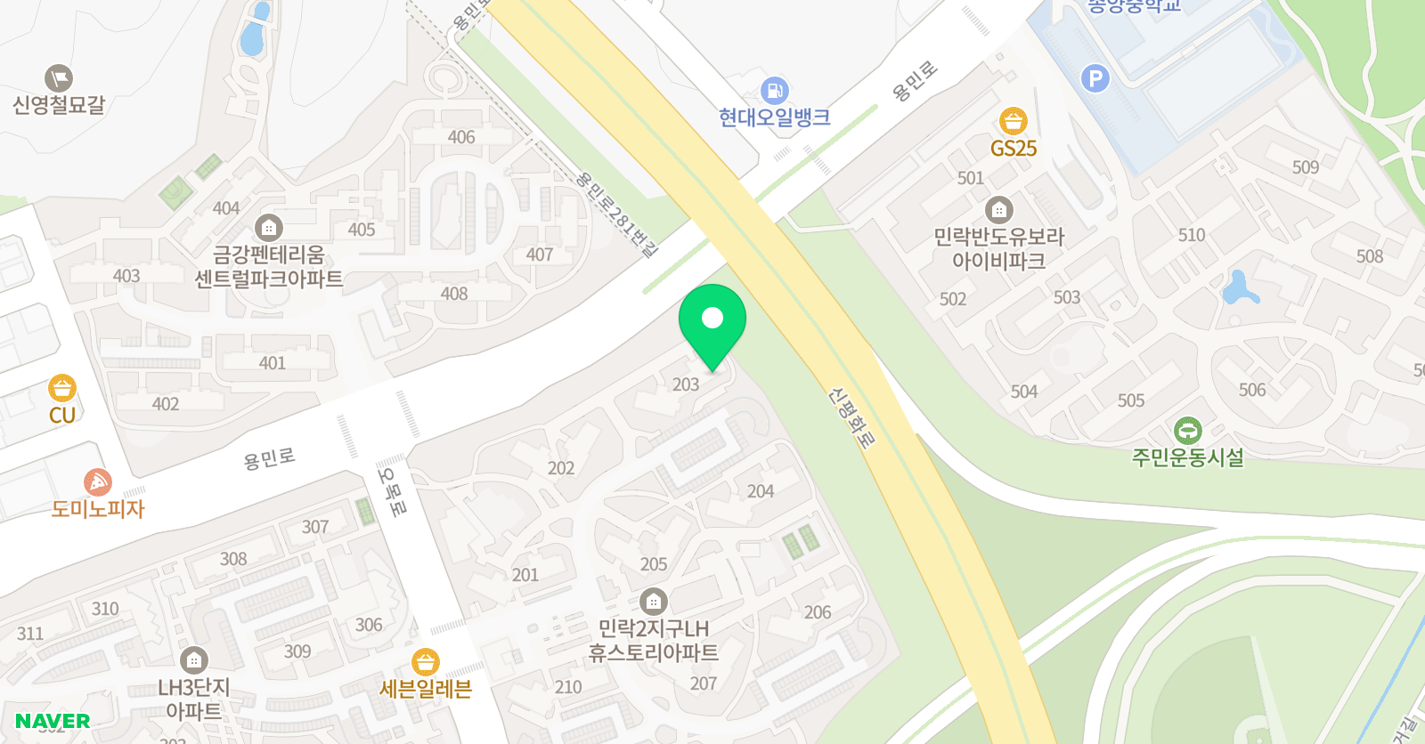 김쌤 수학 휴스토리 공부방 위치