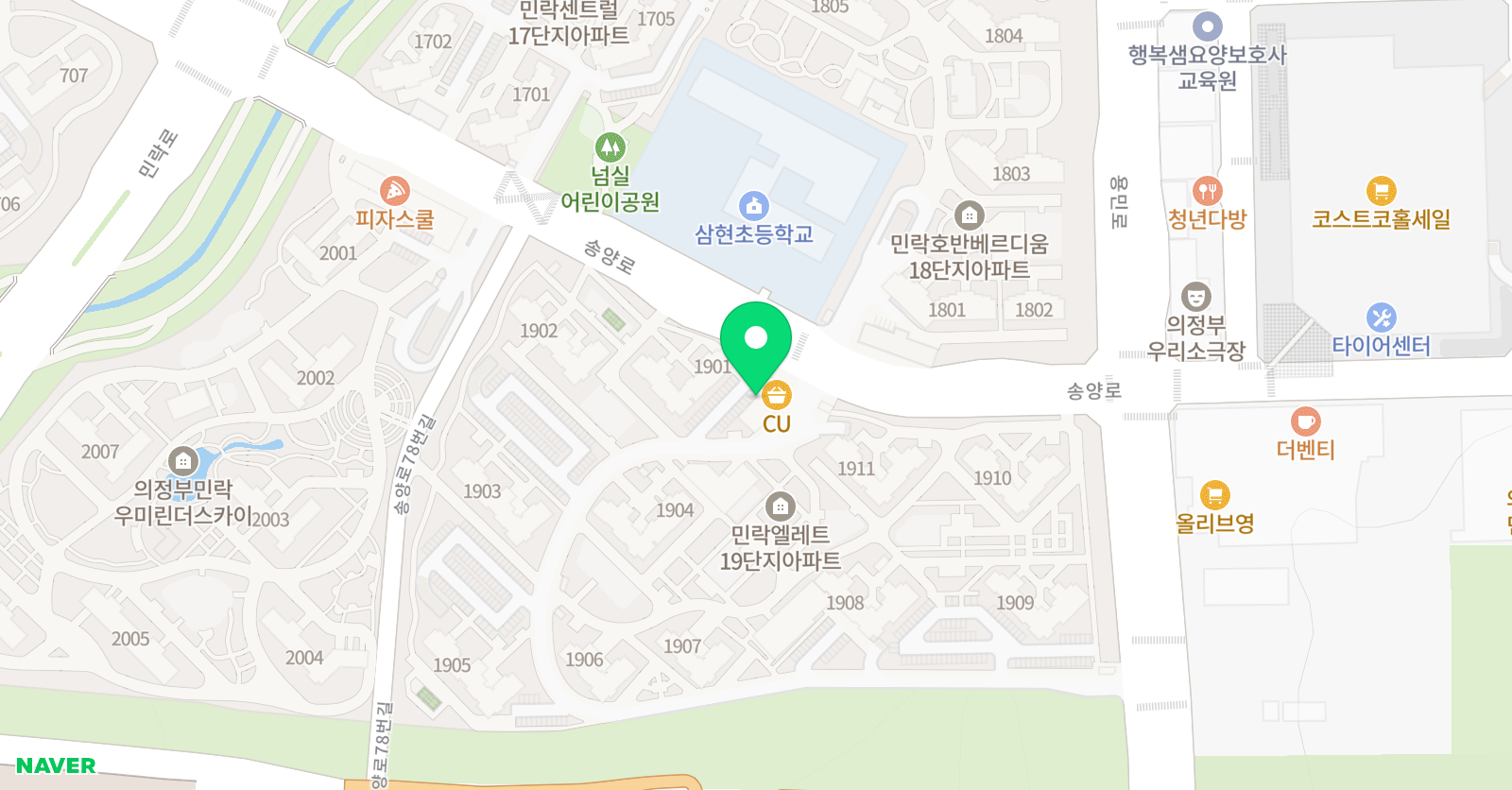 키즈나라 찬 태권도 위치