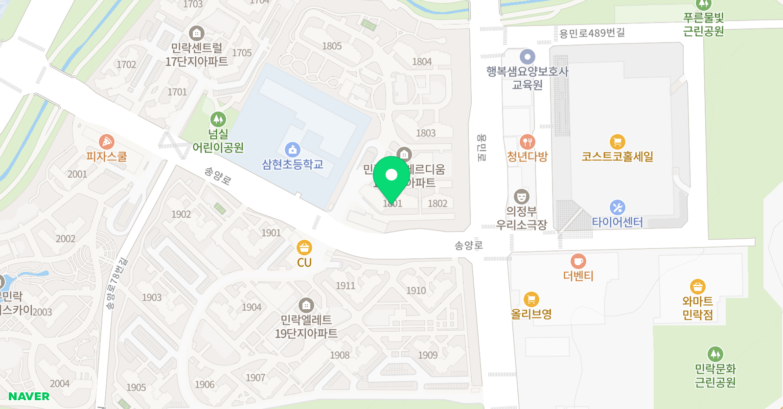 아소비 학원 의정부 호반18단지점 위치