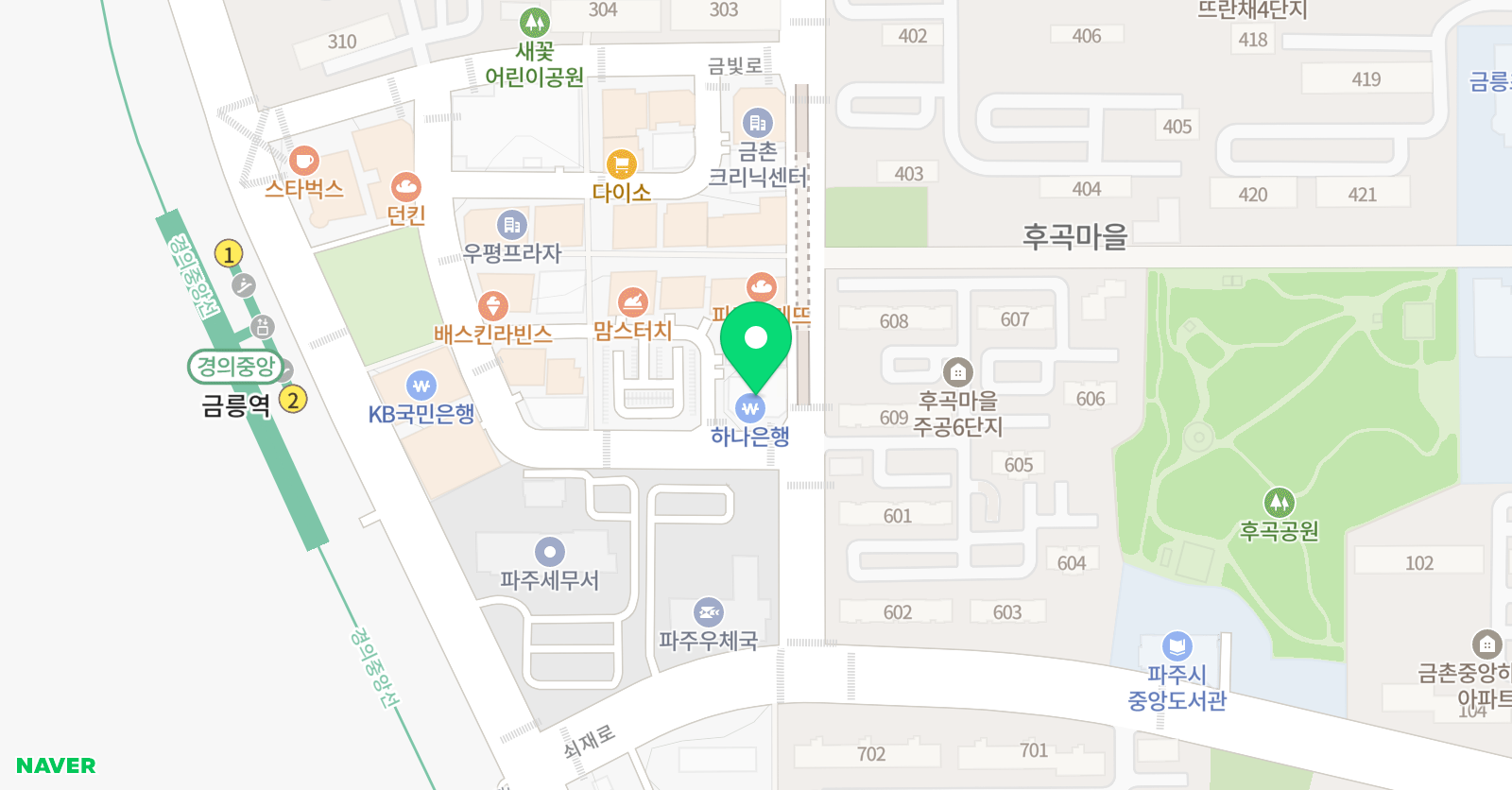 삼성영어셀레나 금릉학원 위치