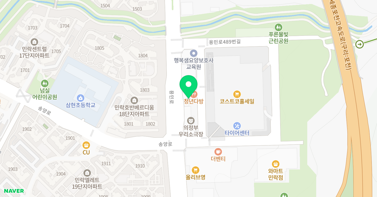 민락 피어날 수학영어학원 위치