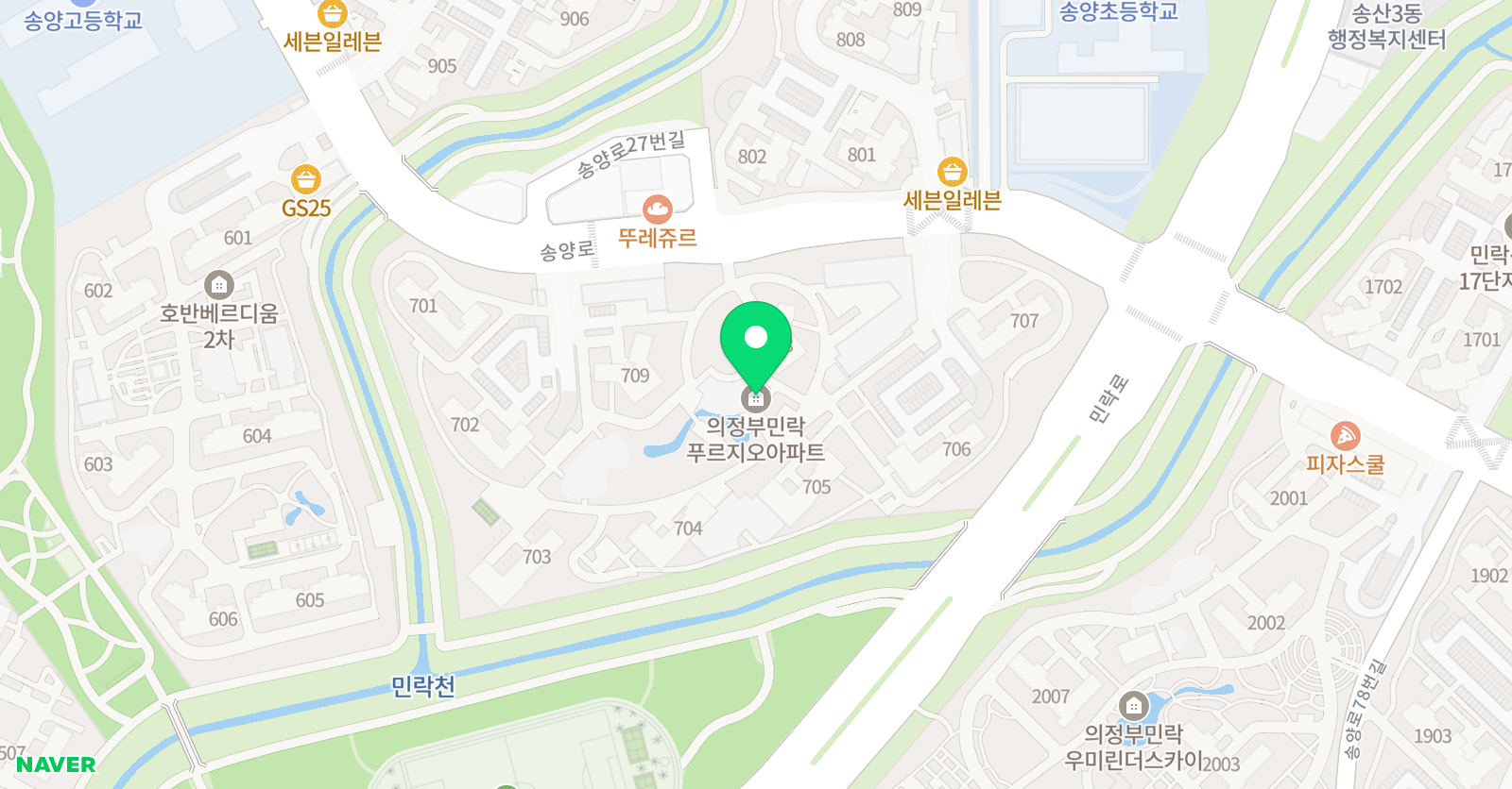 아소비 의정부민락푸르지오점 위치