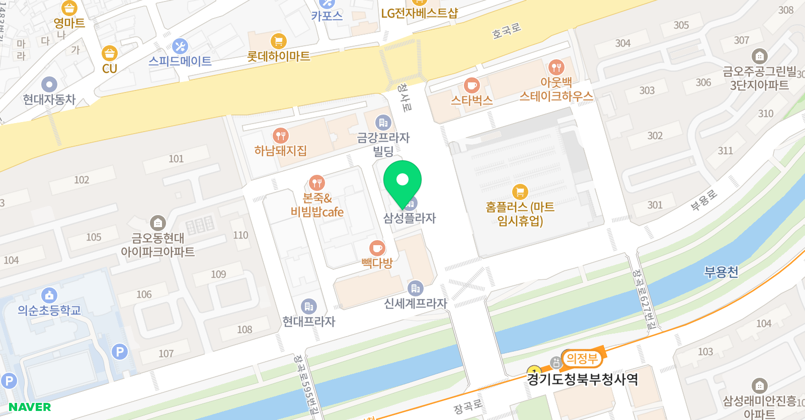 수만휘스파르타의정부금오점학원 위치