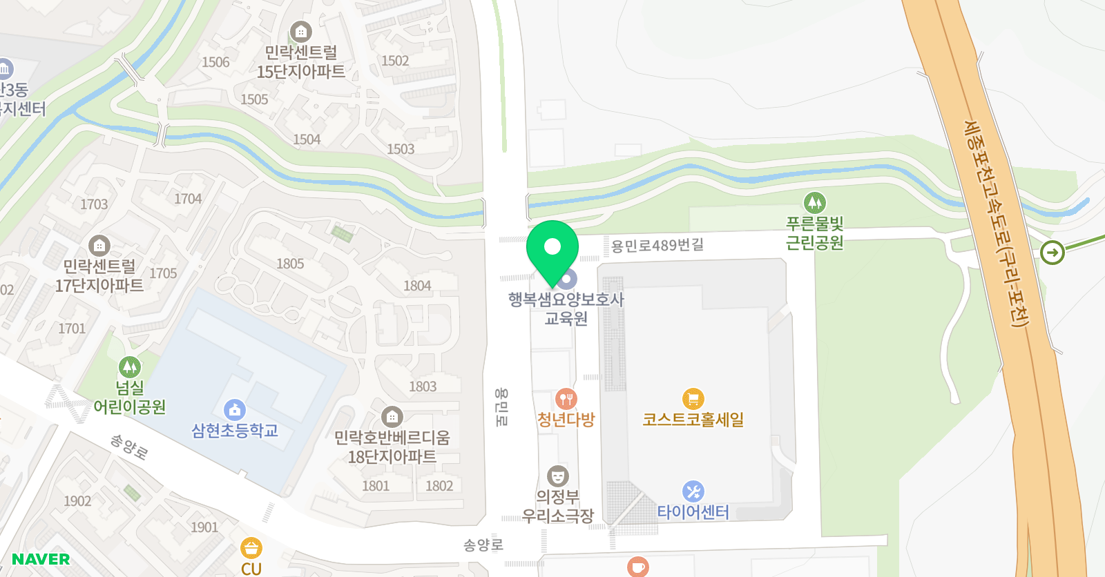 YBM잉글루 의정부민락제2캠퍼스 위치