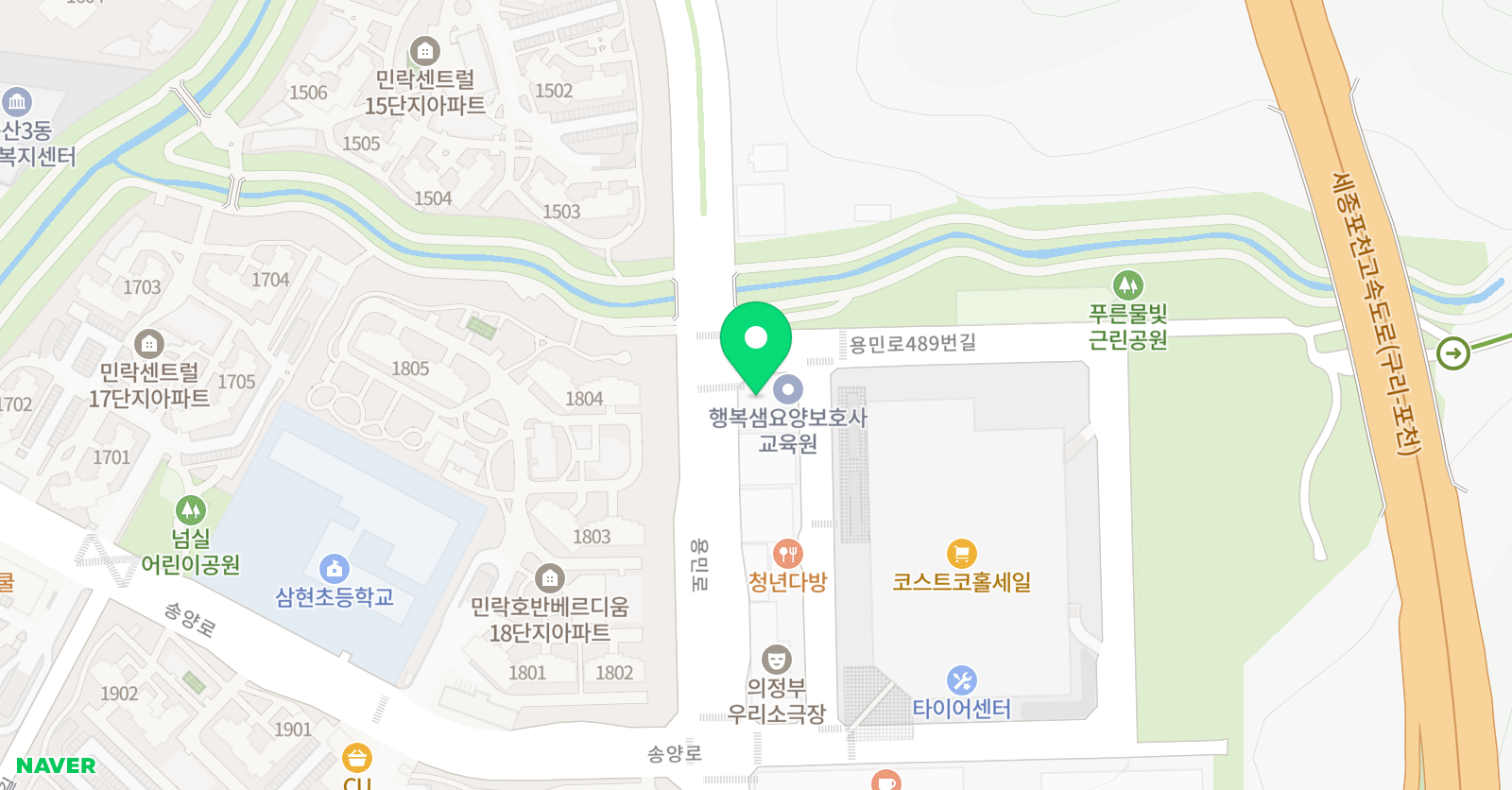 쎈 수학 민락학원 위치