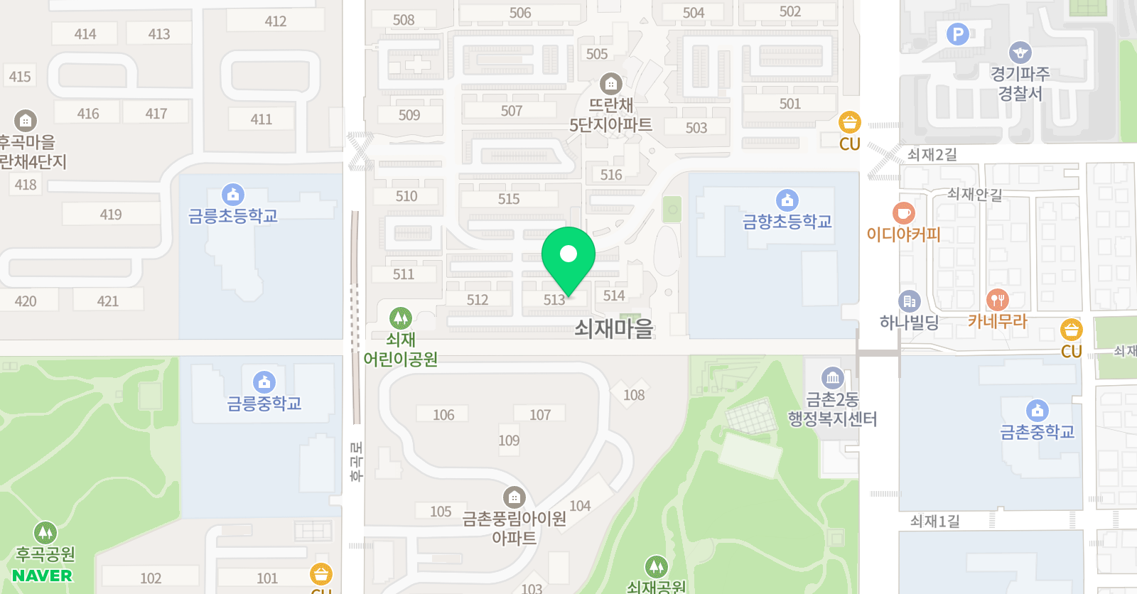 스마트 해법수학 셀파수학학원 파주금촌513점 위치