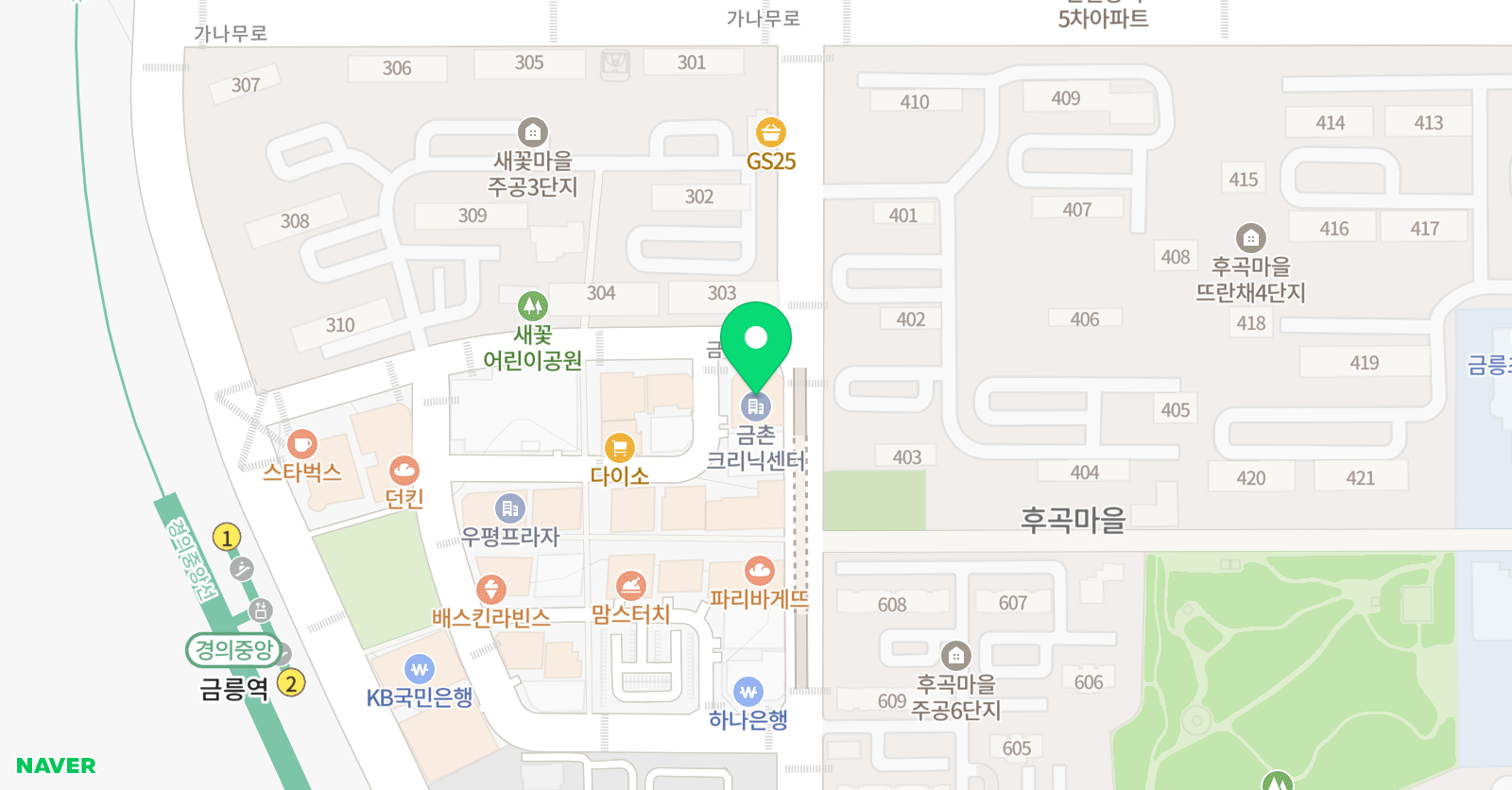 유니팝 금릉센터 위치