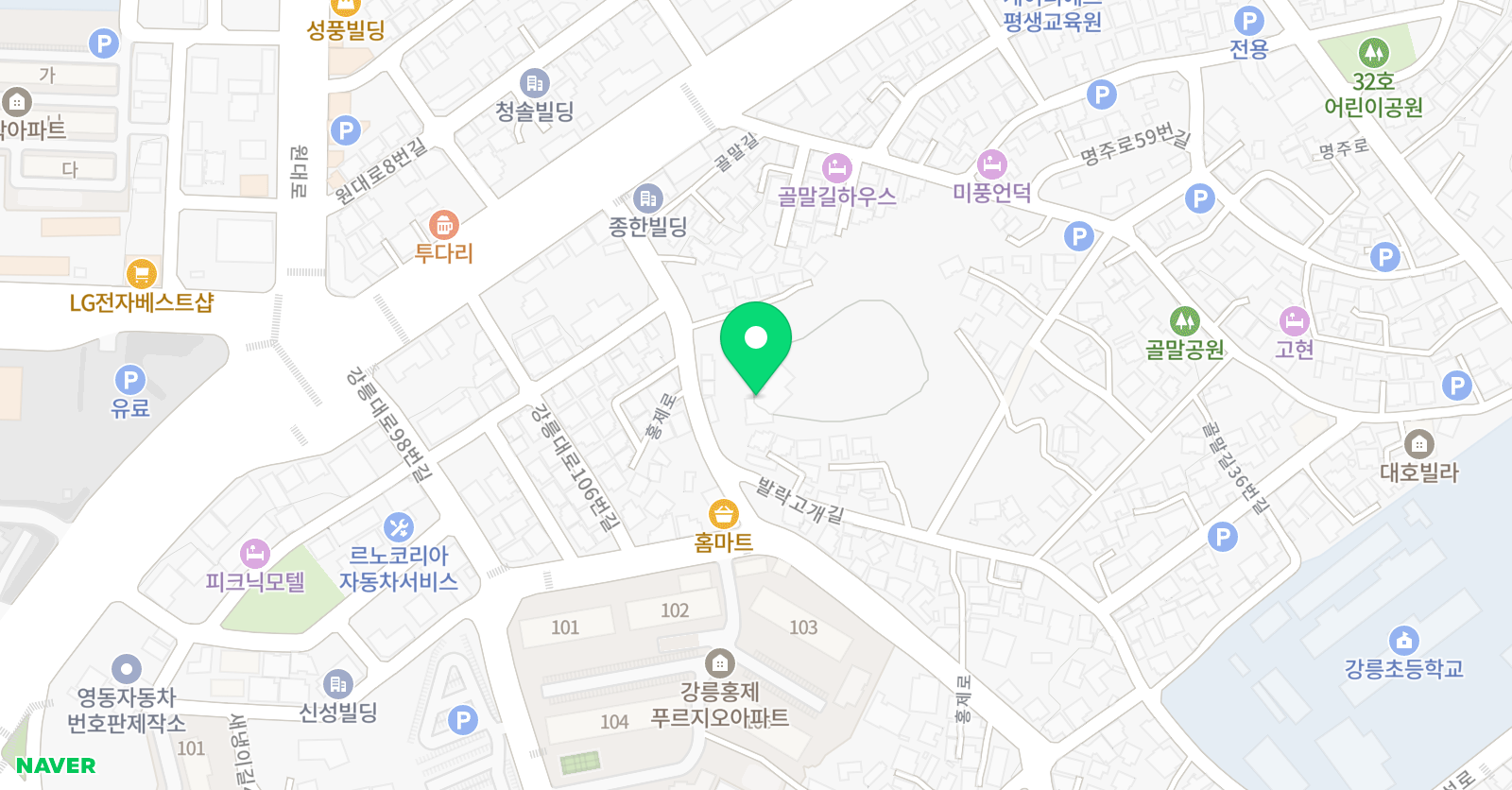 EiE고려대 어학원 강릉홍제캠퍼스 위치