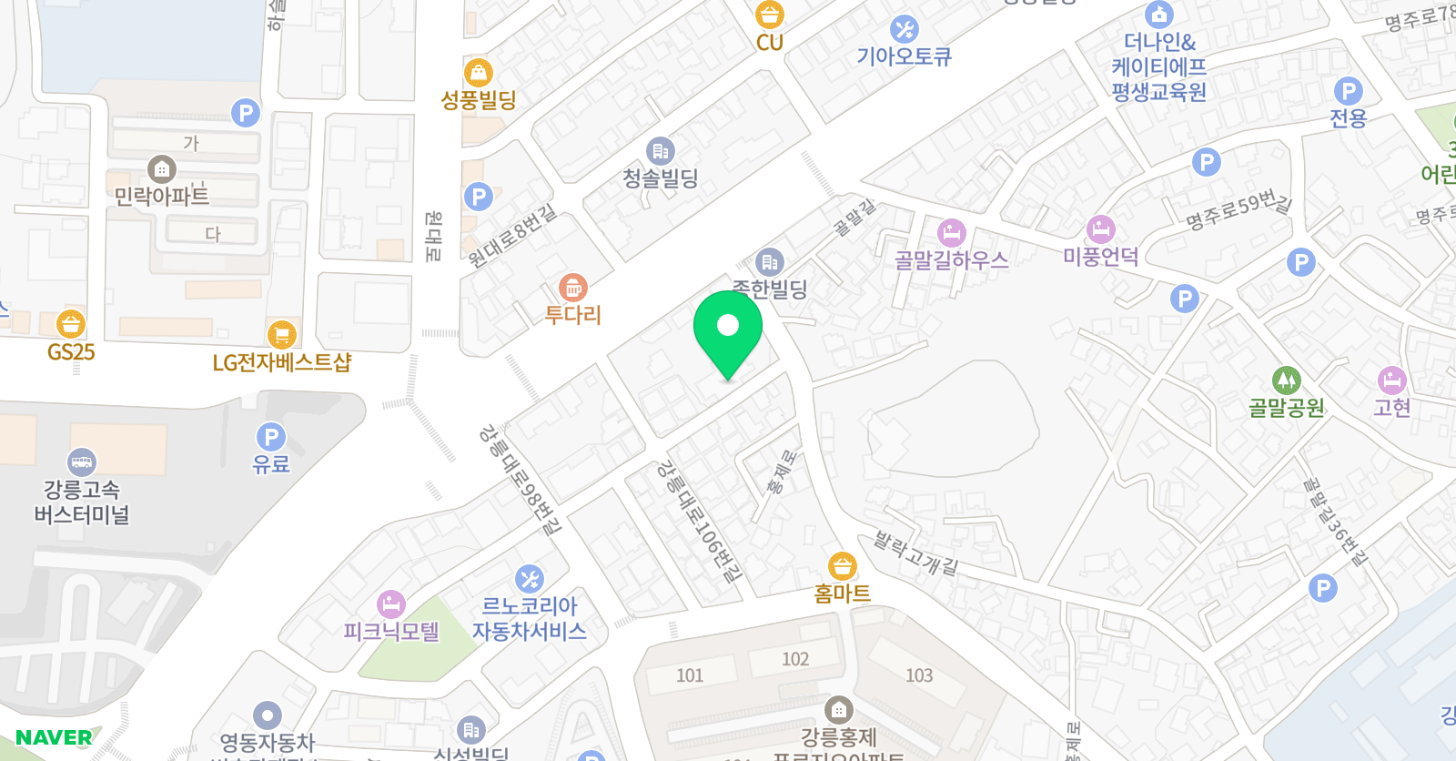 빨간펜 수학의달인 강릉홍제점 위치