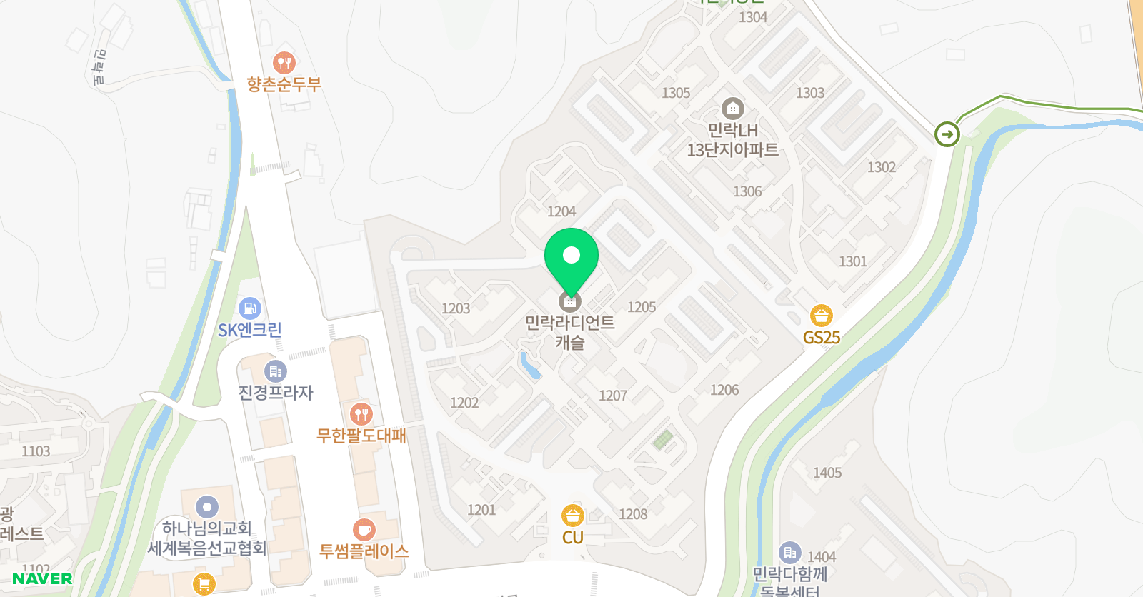 튼튼영어마스터클럽 민락라디언트캐슬점 위치