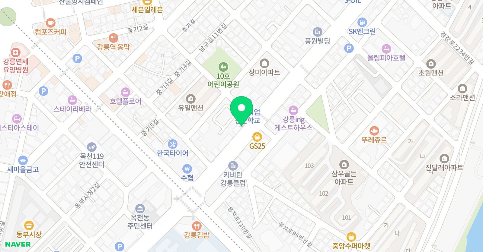 푸르넷 공부방 강릉지점 위치
