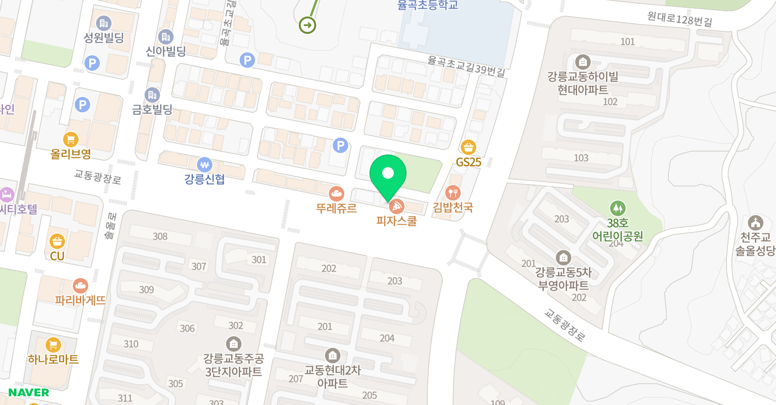 그레이스 발레학원 교동점 위치