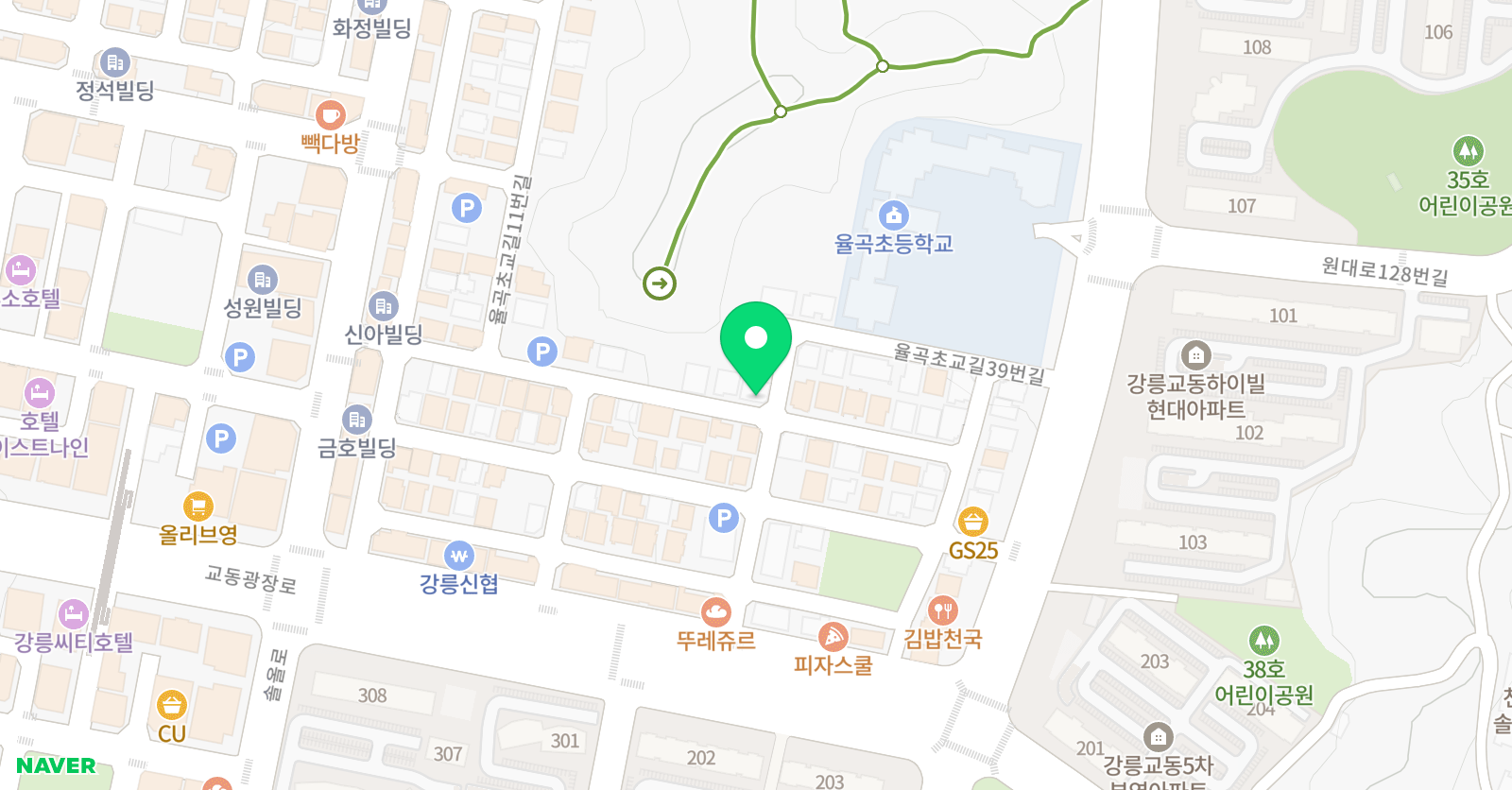 ERC 영어독서클럽 강릉율곡초점 위치