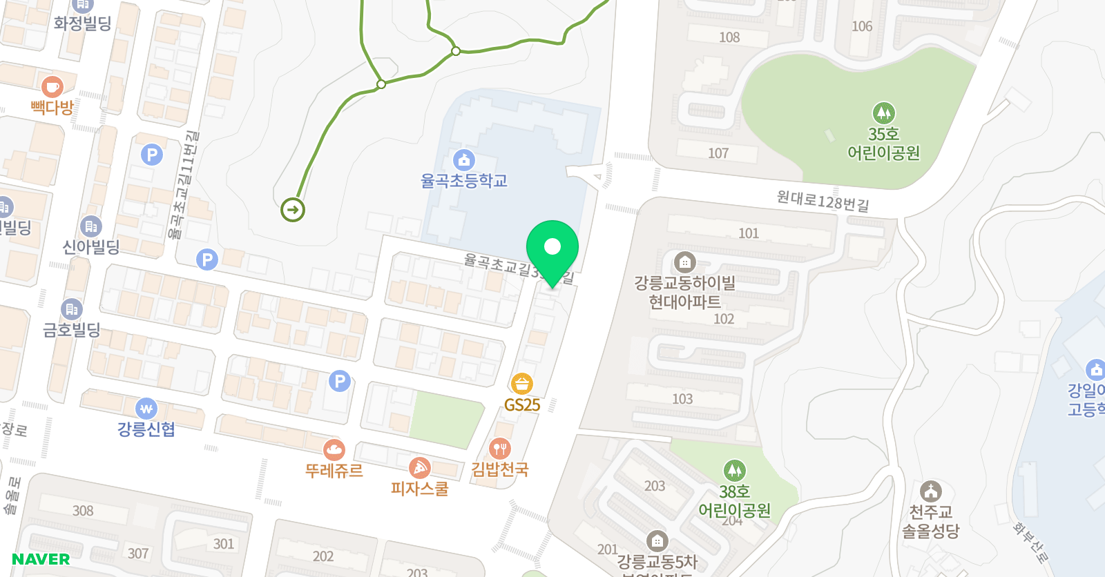 키즈스피치마루지 강릉점 위치