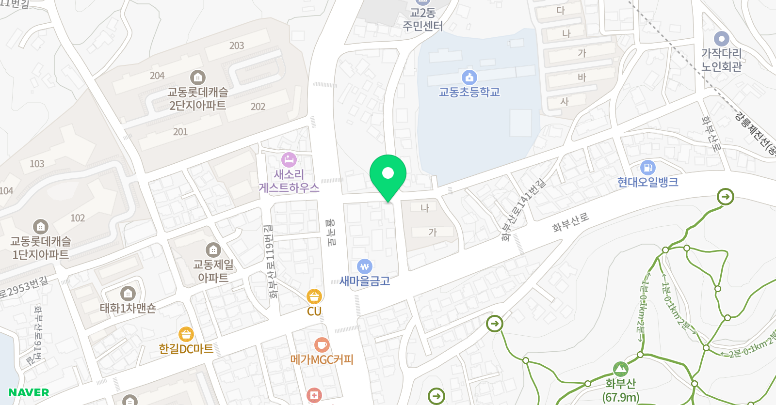 능률주니어랩 한솔플러스 수학 교동교실 위치
