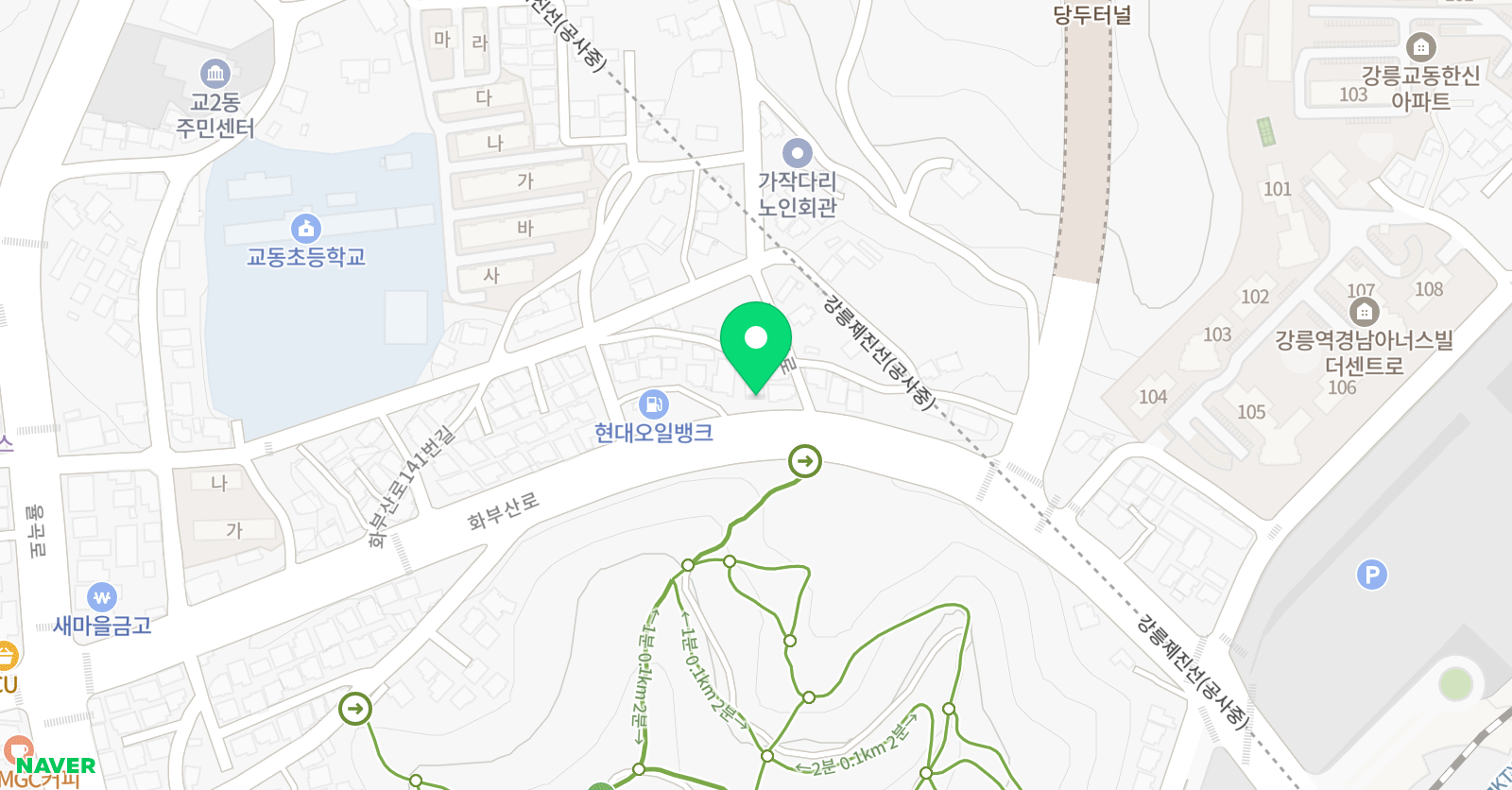 땡이의 미술여행 강릉/동해지사 위치
