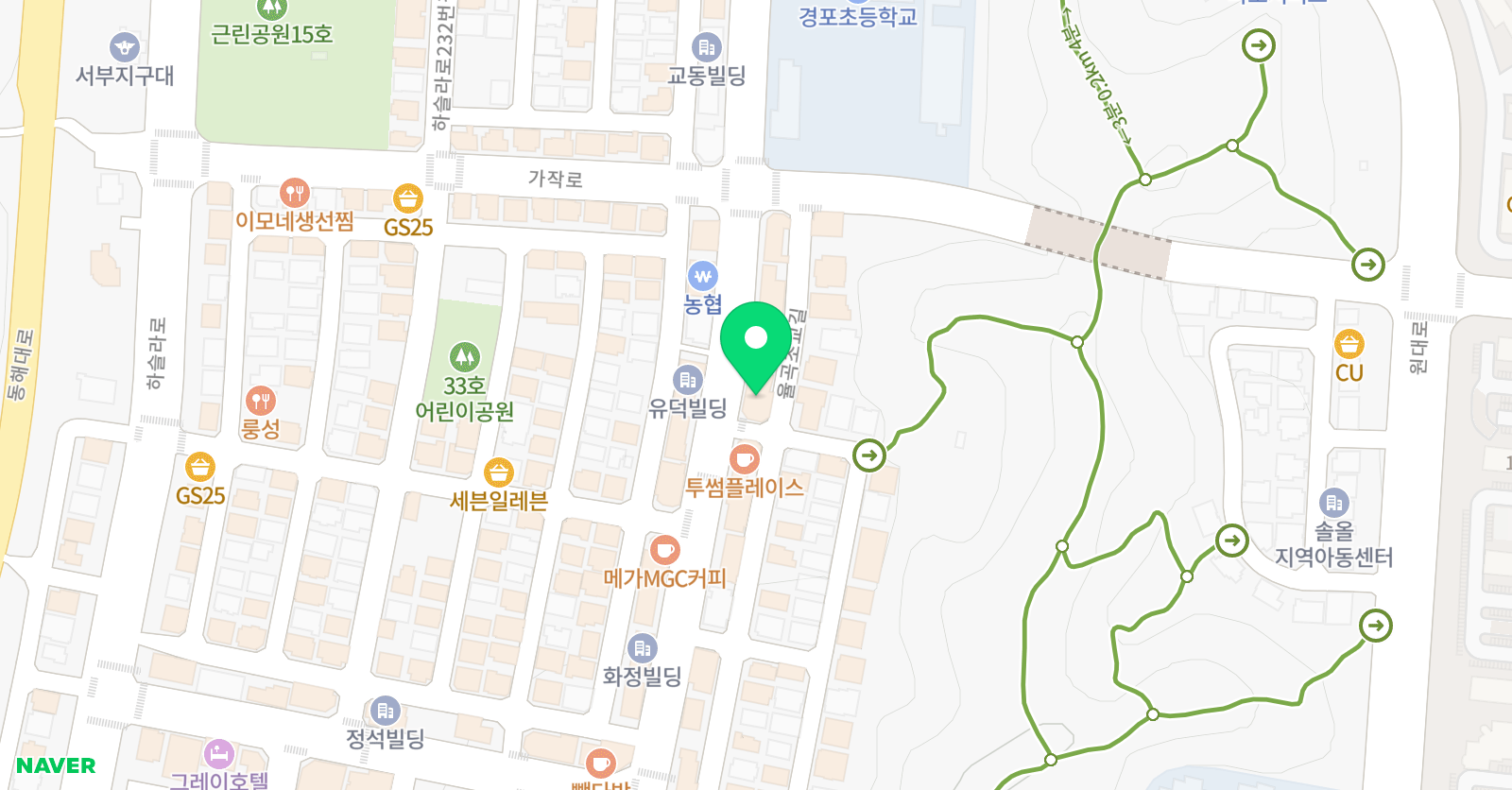 교동길 샘 수학학원 위치