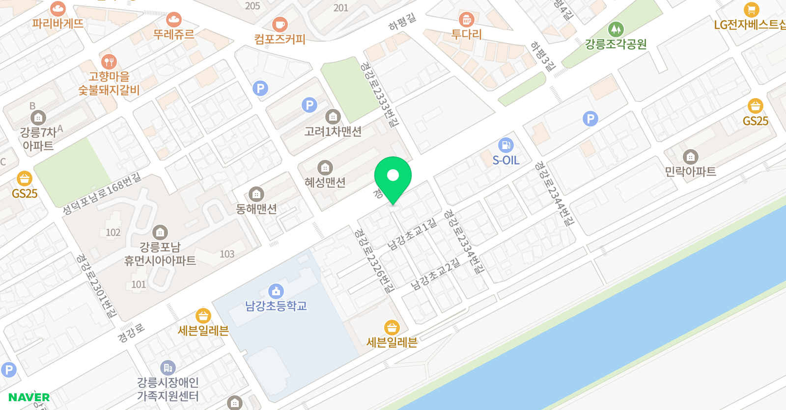 푸르넷 공부방 남강점 위치