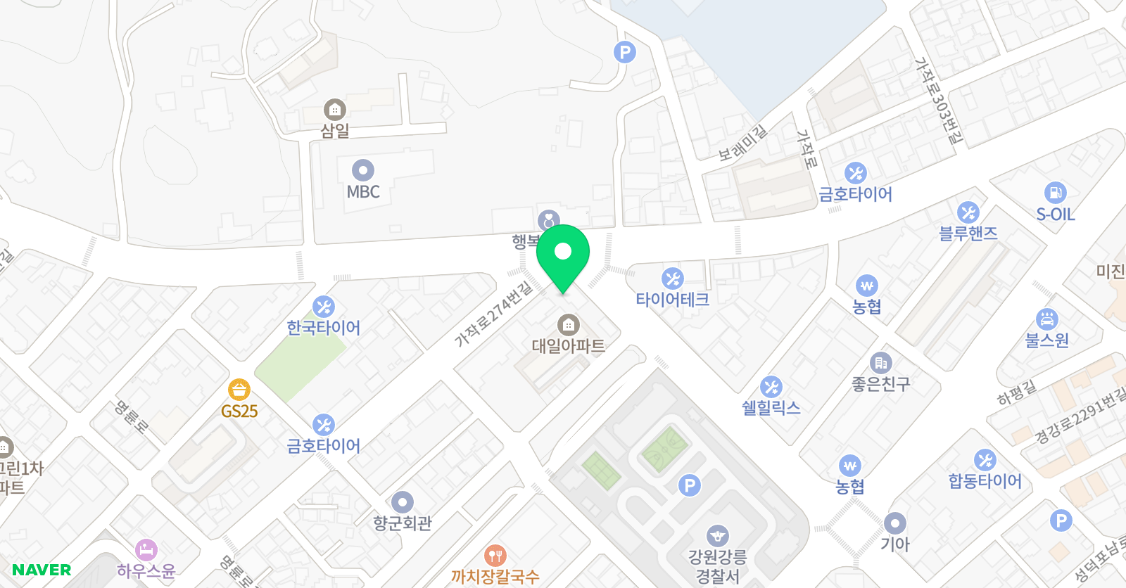 강릉 드럼학원 위치