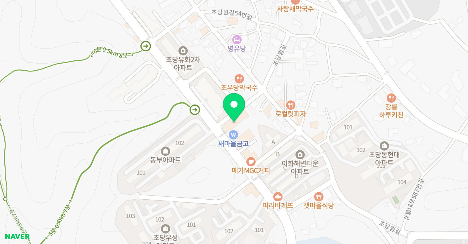 푸르넷 더오름 학원 위치