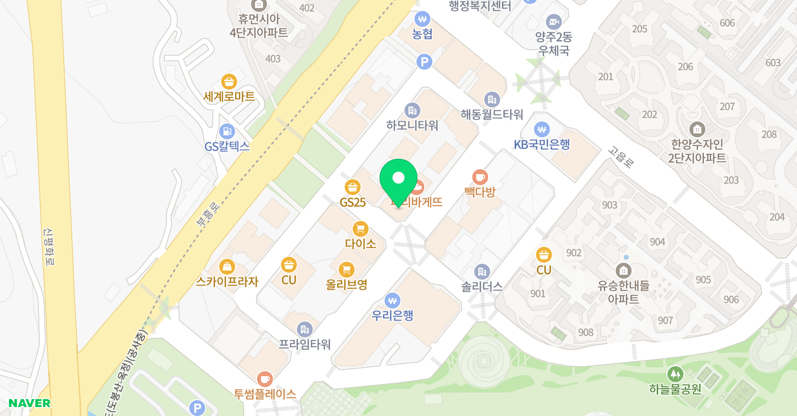 튼튼영어마스터클럽 양주광사점 위치
