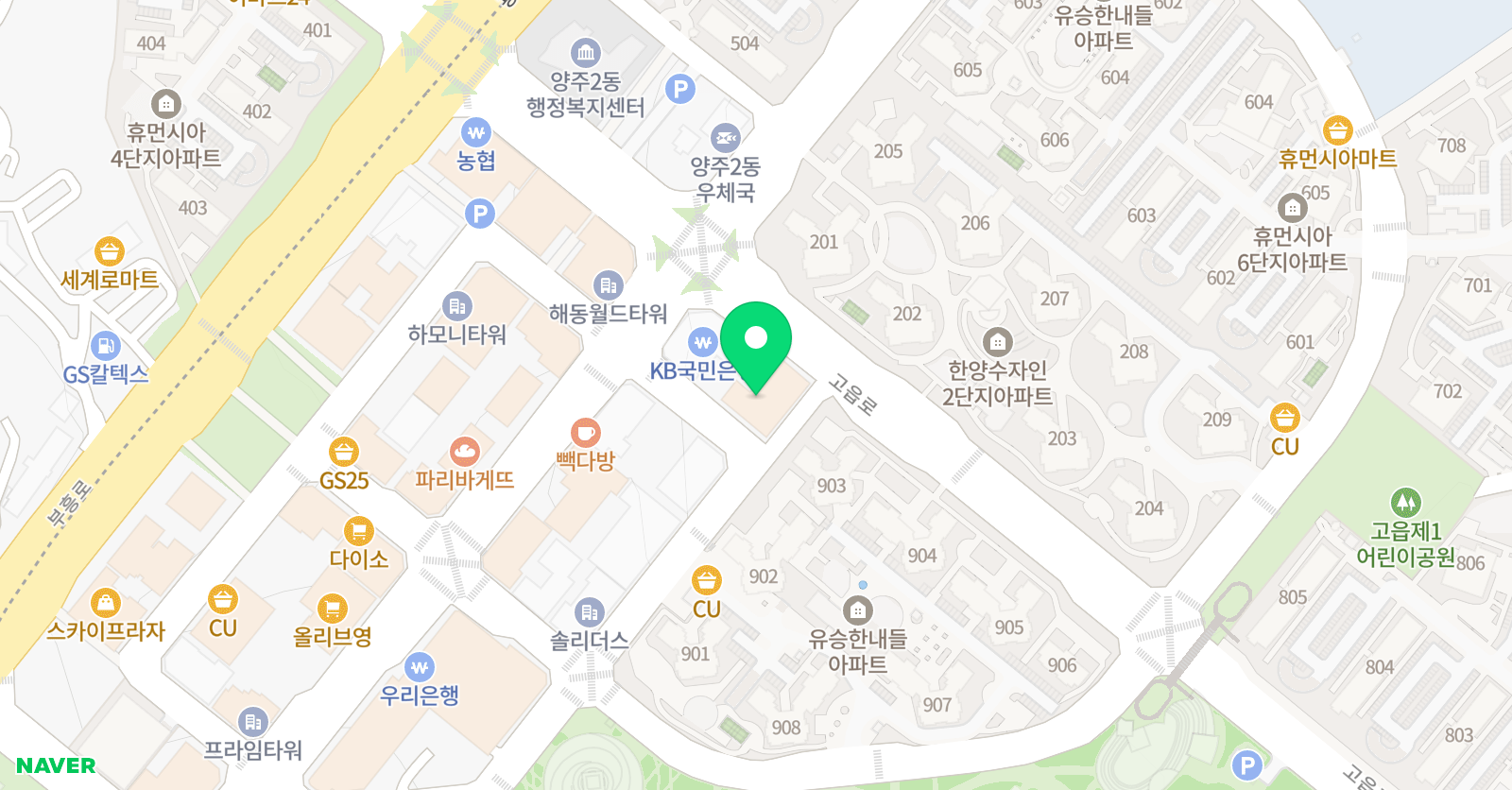 지앤비 어학원 양주고읍캠퍼스 위치