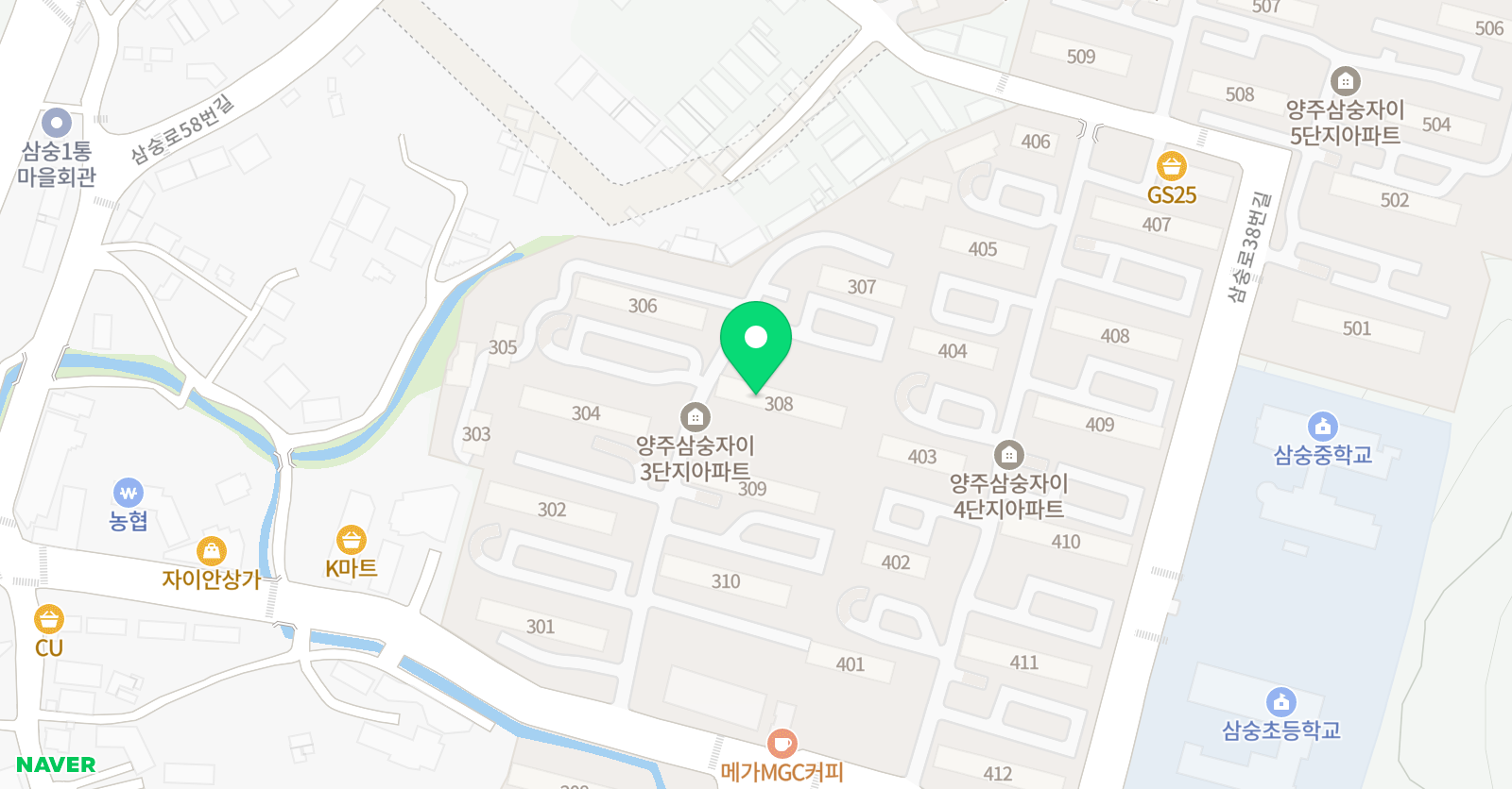 아소비 학원 삼숭 양주자이 3단지 위치