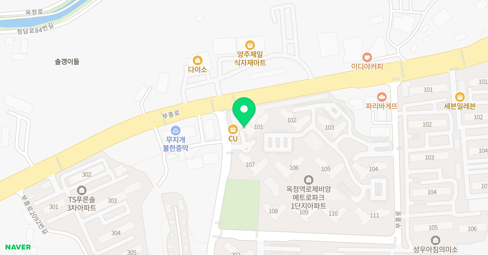 아소비 양주옥정역로제비앙점 위치