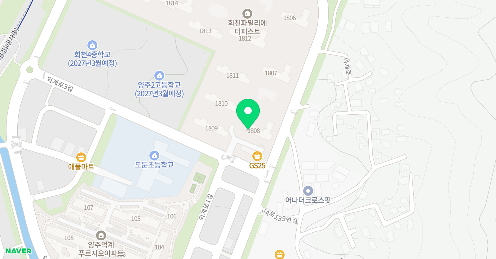 아소비 양주회천파밀리에 1점 위치