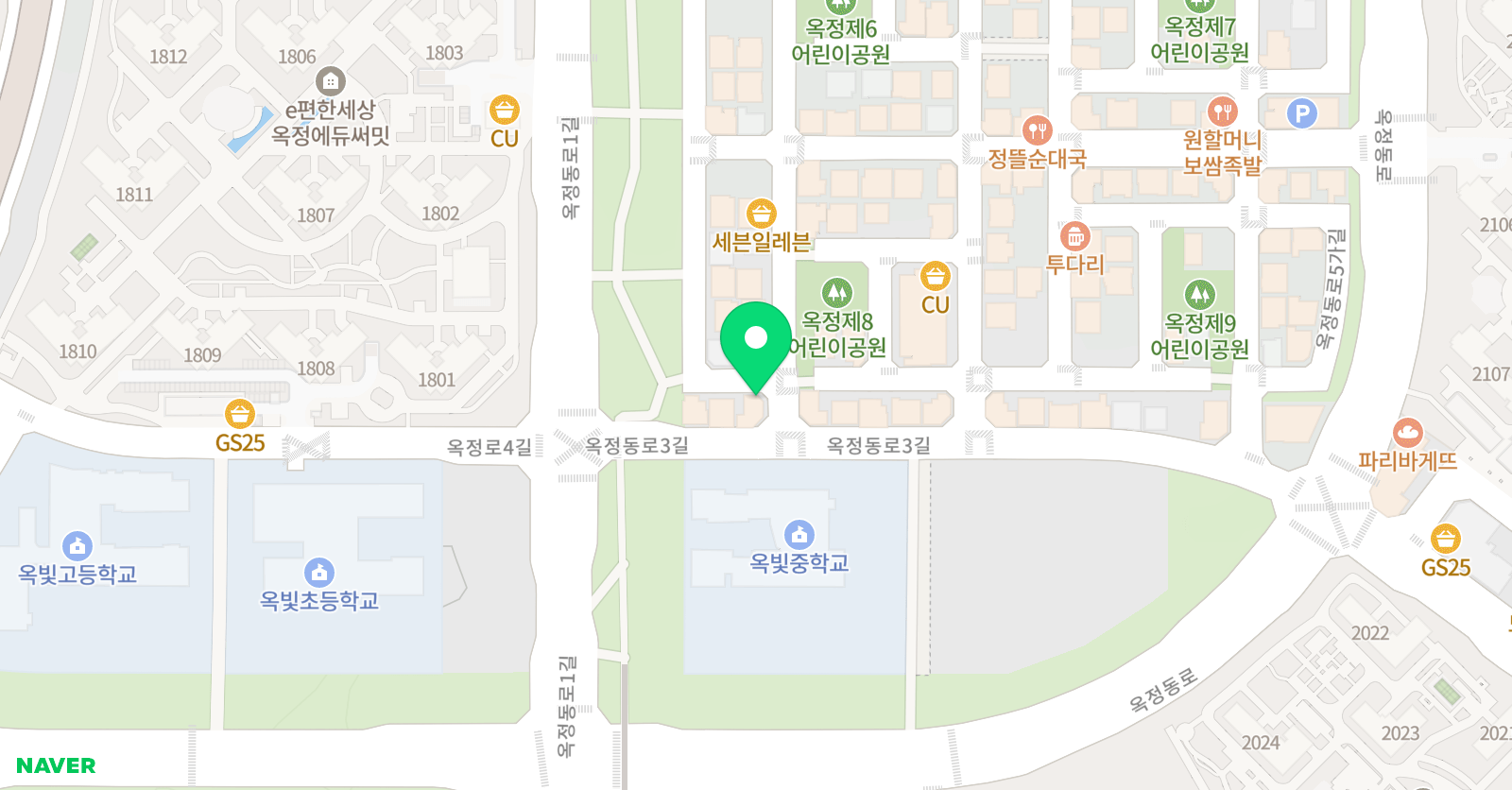 플랜대디 옥빛탑 영어 위치