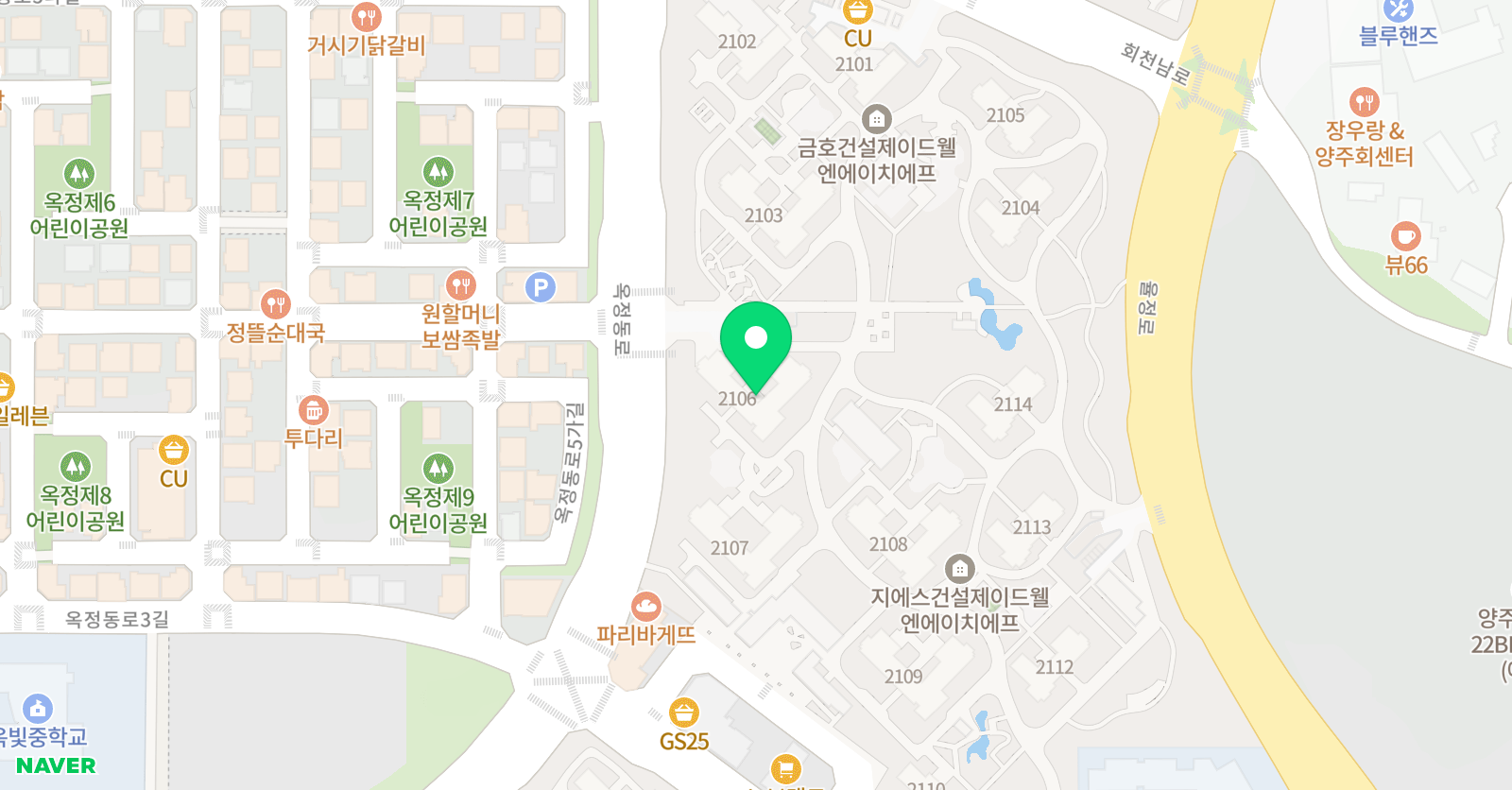 큐브레인 양주옥정센터 위치