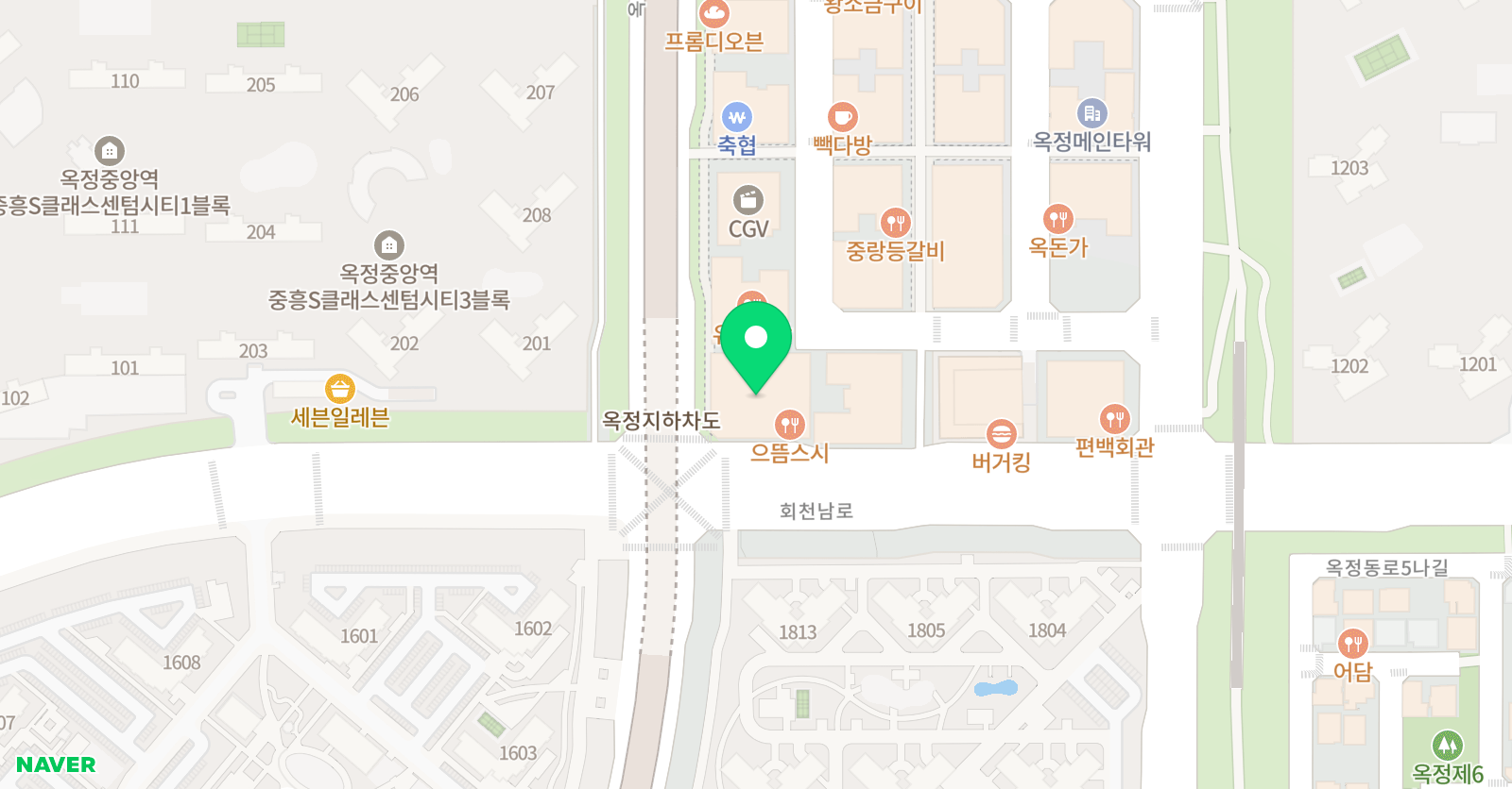 미래인재 학원 옥정캠퍼스 2관 위치