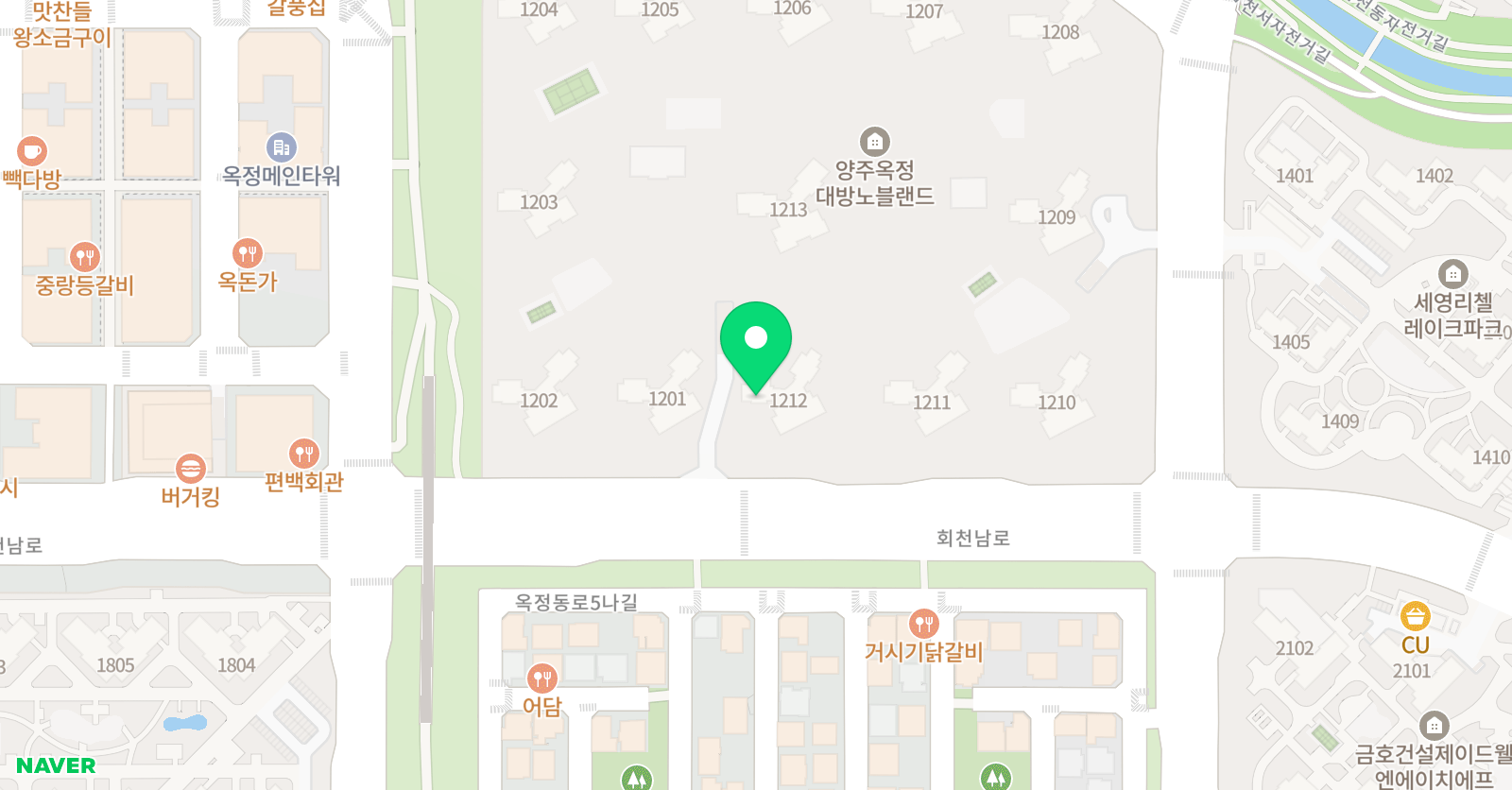아소비 양주옥정대방시그니처점 위치