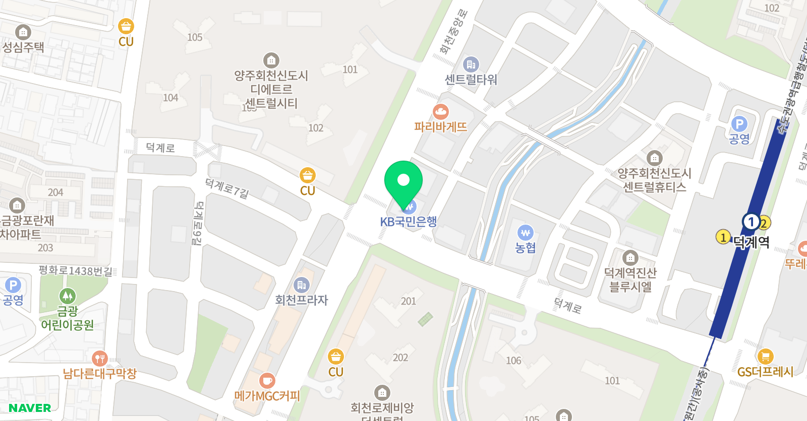 파랑코끼리 미술학원 회천센터 위치