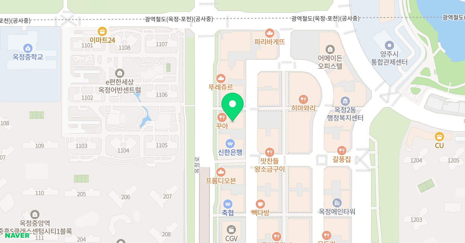 맨투맨 학원 옥정캠퍼스 2관 위치