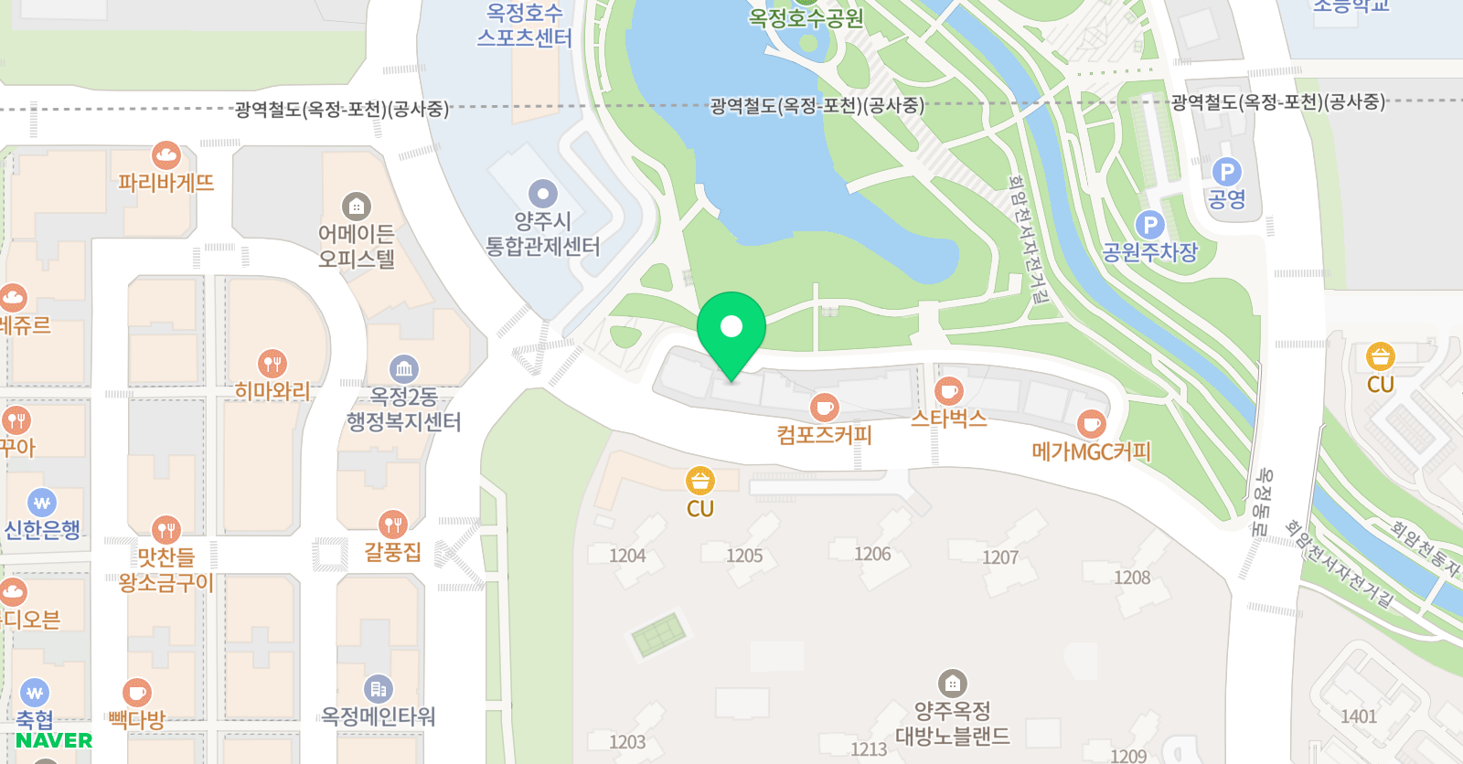 이라이 요가플라잉요가 양주옥정점 위치