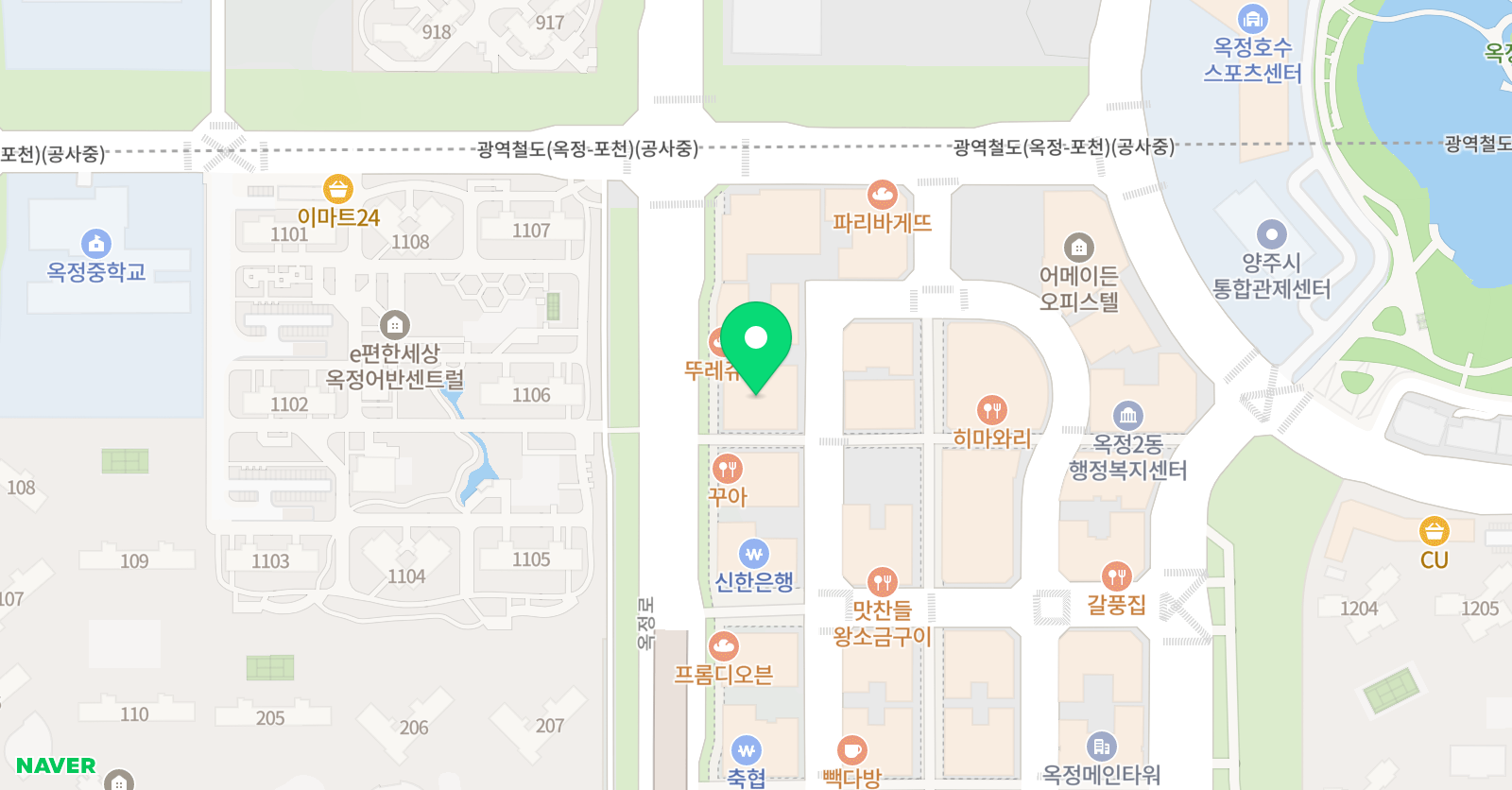 옥정아르떼 음악학원 위치
