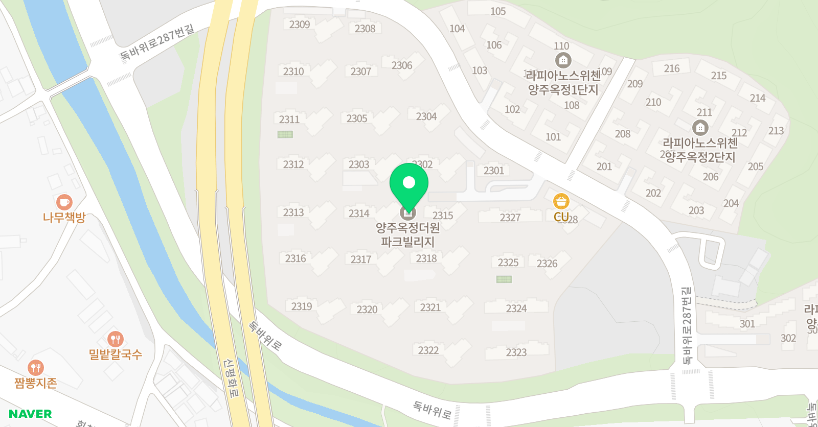 아소비 양주옥정파크빌리지점 위치