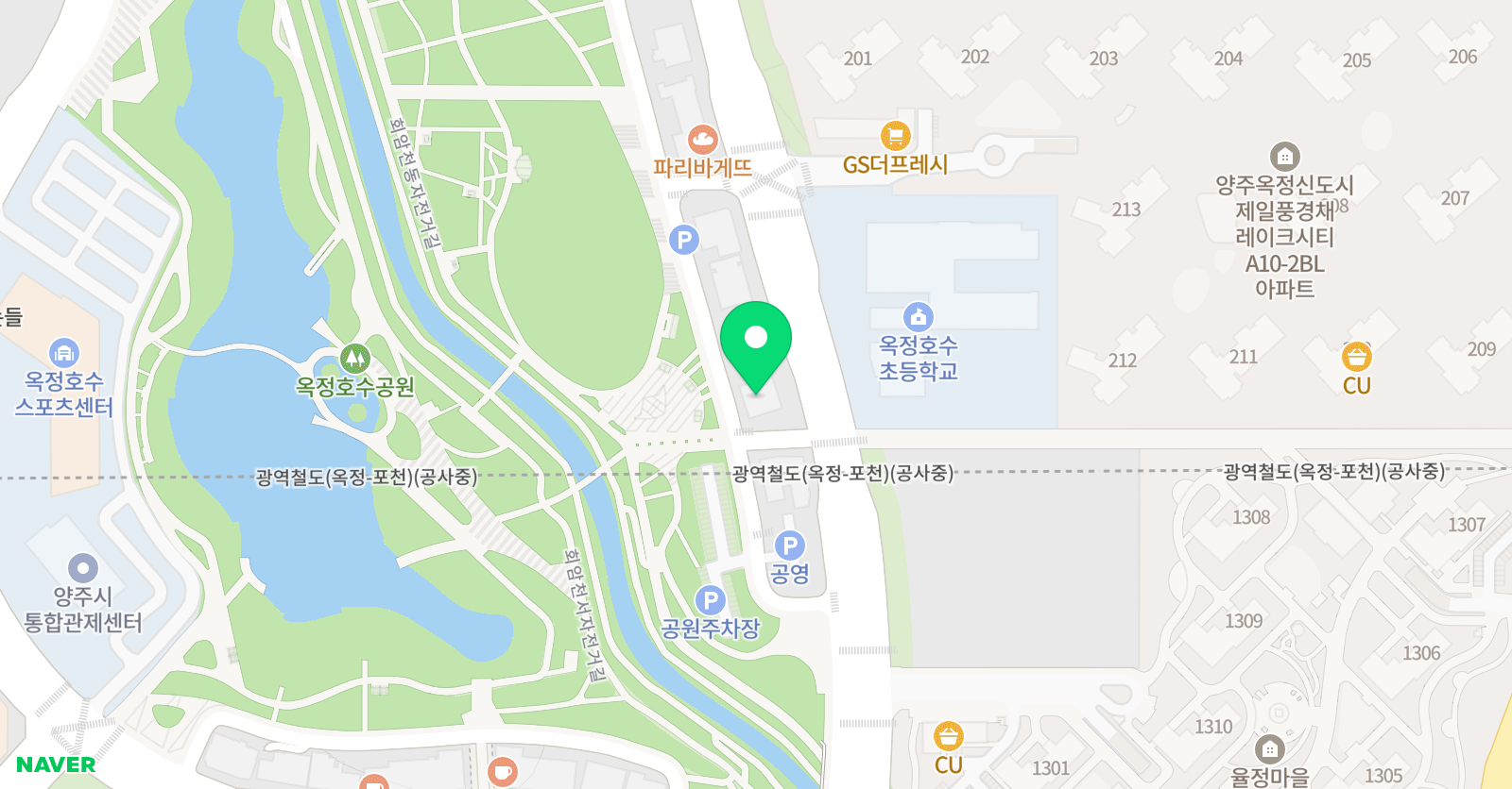 책나무 양주옥정호수점 위치