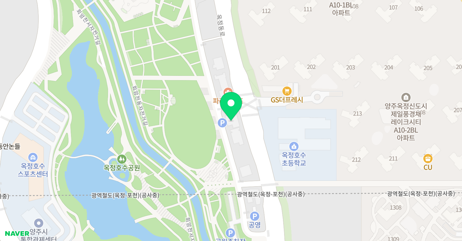 옥정리베 음악학원 위치