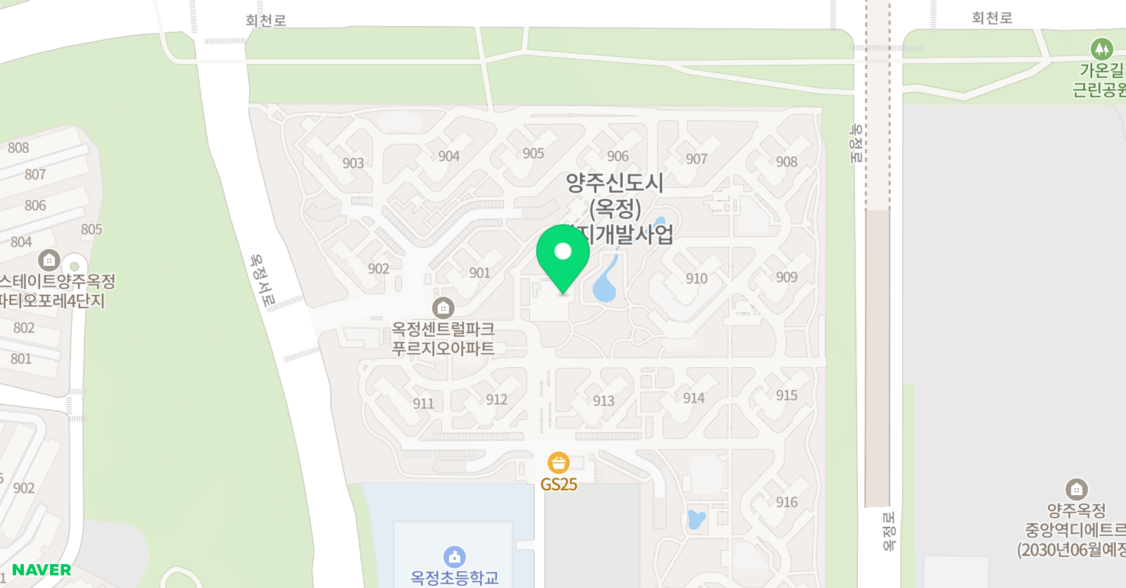 아소비 공부방 옥정센트럴푸르지오점 위치
