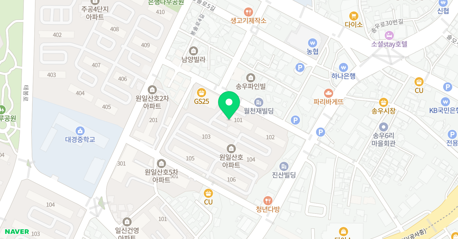 바움 공부방 바움피아노학원 위치