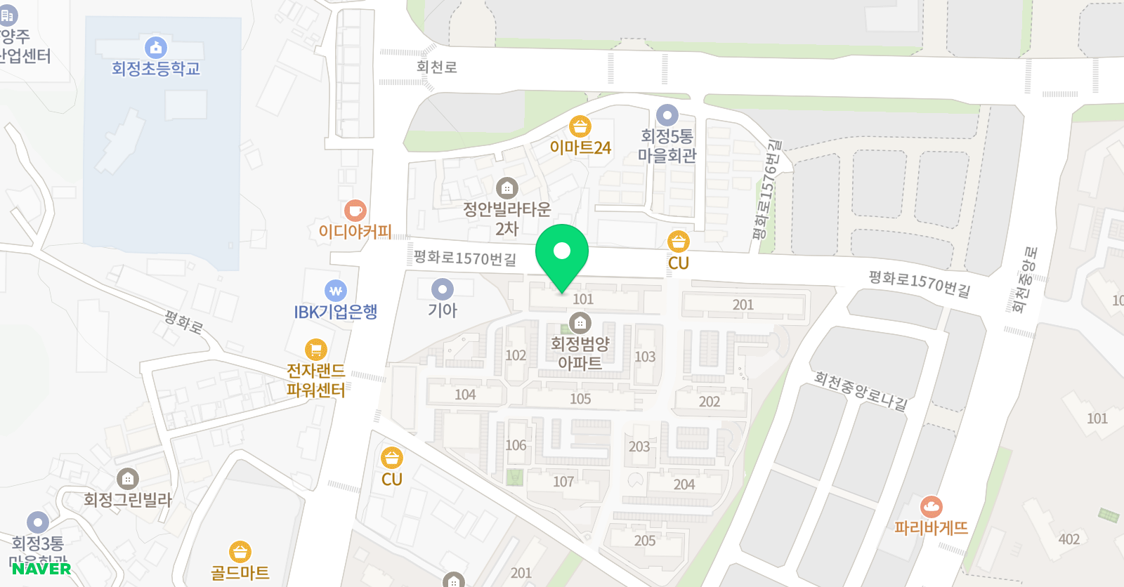 신기한나라 라운지 양주회정센터 위치