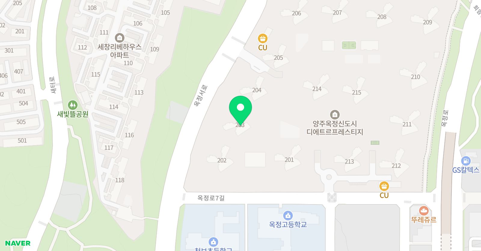 기탄사고력교실 옥정 디에트르 2차 2호점 위치