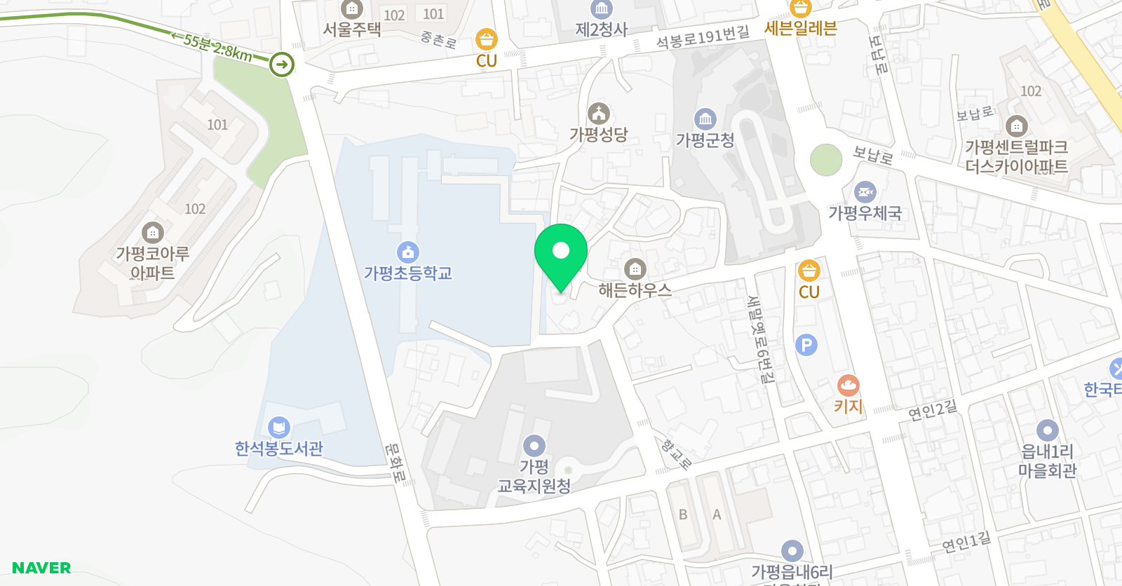 가평 초등영어학원 스마트에듀 위치