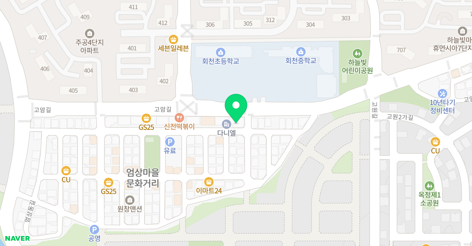 현 수학 영어학원 덕정본관 위치