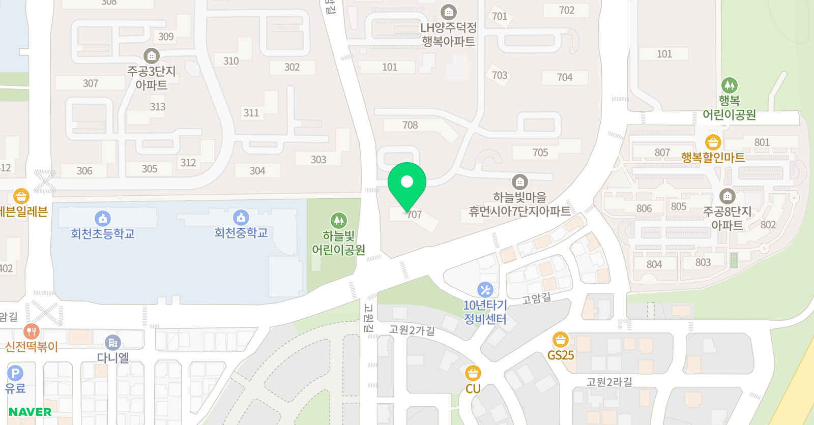 윤선생우리집앞영어교실 하늘빛마을점 위치